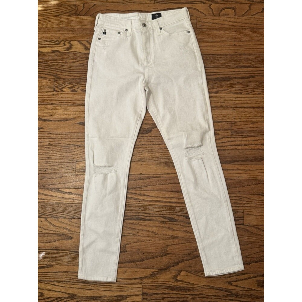 AG Adriano Goldschmied The Mila Ankle Super High Rise Skinny Jeans 27 White NWT